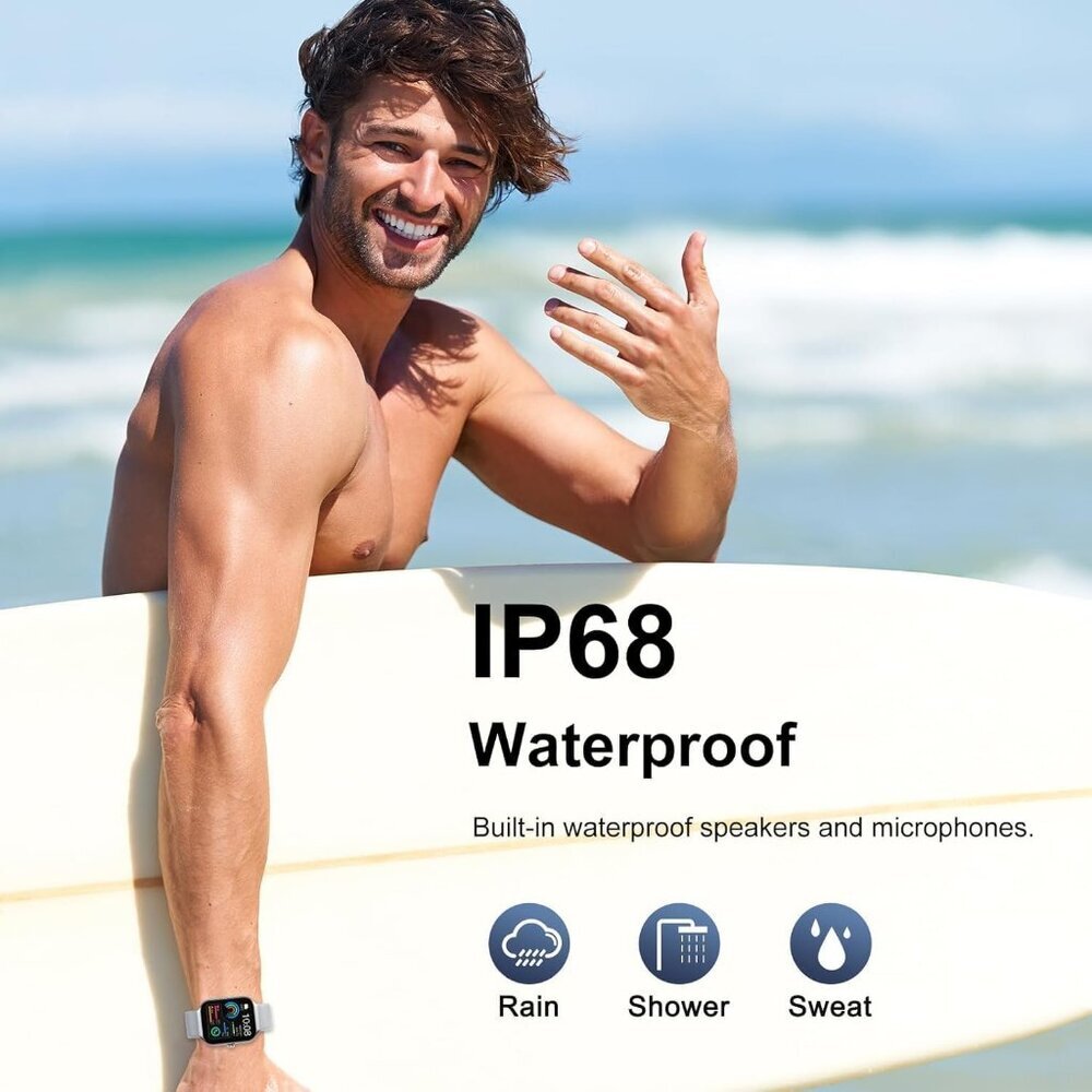 Men's Sliver Fitness Activity Tracke with Pedometer Comfortable Smartwatch - Picture 6 of 7